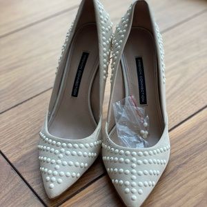 French connection white/cream heels, size 9